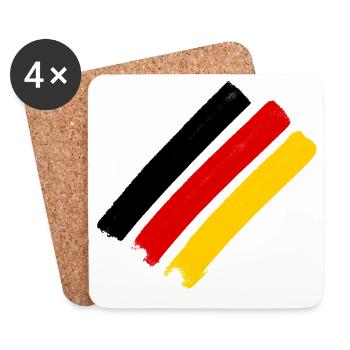 Drapeau allemand - Dessous de verre (lot de 4) - blanc - Devant