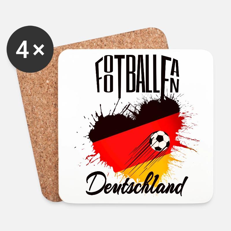 Fussball Fan Deutschland - Untersetzer (4er-Set) - Weiß