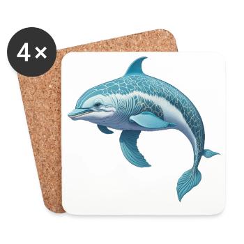 Dolphin - Coasters (set of 4) - white - Front