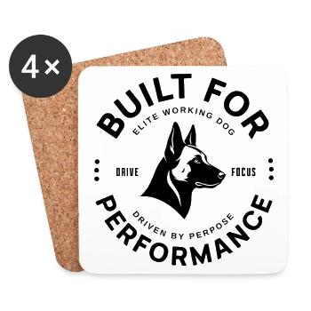 Malinois - Elite Working Dog - Coasters (set of 4) - white - Front