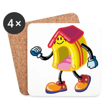 Inflatable house - Coasters (set of 4) - white - Front
