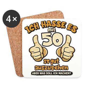 Ich hasse Es mit 50 so gut aussehen - Untersetzer (4er-Set) - Weiß - Vorne