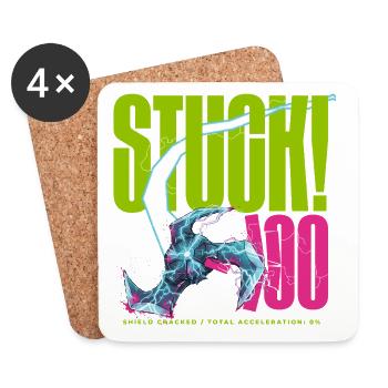 STUCK! 100 Shield Cracked - Coasters (set of 4) - white - Front