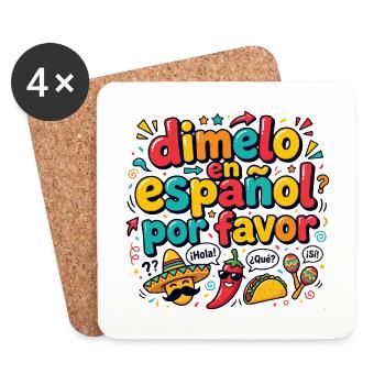 Espagnol Professeur d’espagnol Langue - Dessous de verre (lot de 4) - blanc - Devant