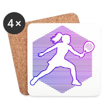 Padel tennis gift idea for a court player - Coasters (set of 4) - white - Front