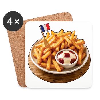 Frites foot et soirée de match - Untersetzer (4er-Set) - Weiß - Vorne