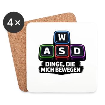 WASD Neon Dinge die mich bewegen PC - Untersetzer (4er-Set) - Weiß - Vorne