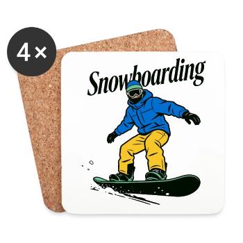 Snowboarder - Untersetzer (4er-Set) - Weiß - Vorne