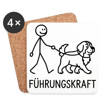 Berner Sennenhund Führungskraft Hundehalter Humor - Untersetzer (4er-Set) - Weiß - Vorne