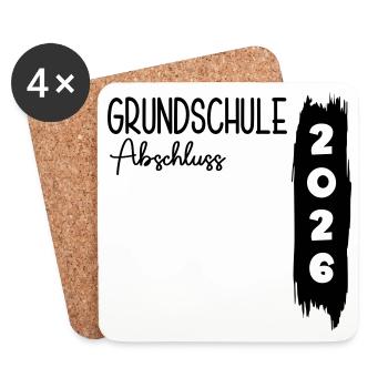 Grundschule Abschluss 2026 - Untersetzer (4er-Set) - Weiß - Vorne
