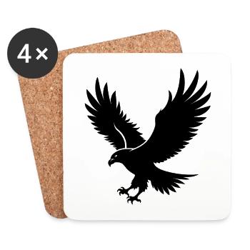 Fliegender Adler - Untersetzer (4er-Set) - Weiß - Vorne