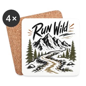 Trail Running - Run Wild - Coasters (set of 4) - white - Front