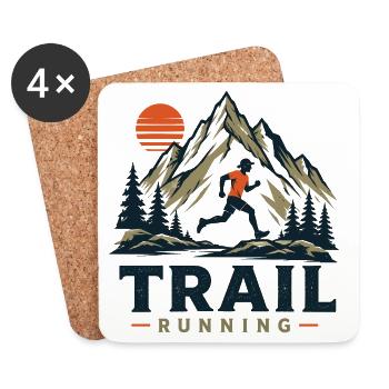 Trailrunning - Untersetzer (4er-Set) - Weiß - Vorne
