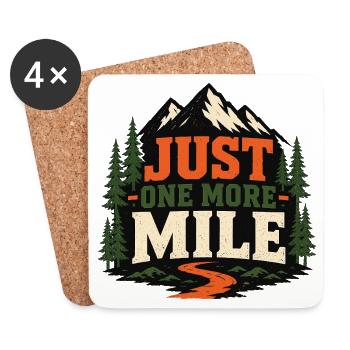 Trail Running - Just One More Mile - Coasters (set of 4) - white - Front