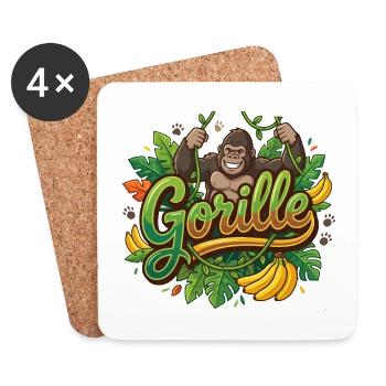 Gorilla - Untersetzer (4er-Set) - Weiß - Vorne