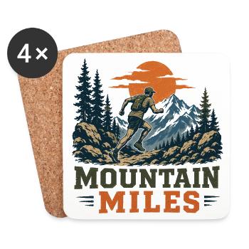 Trail Running - Mountain Miles - Coasters (set of 4) - white - Front