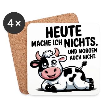  Heute Mache Ich Nichts Und Morgen Auch Nicht - Untersetzer (4er-Set) - Weiß - Vorne