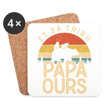 Papa Ours Pour Fete Des Peres - Untersetzer (4er-Set) - Weiß - Vorne