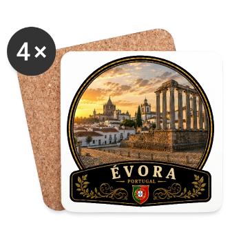 Evora Portugal Altstadt Urlaub Europa Atlantik - Untersetzer (4er-Set) - Weiß - Vorne