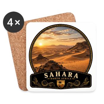 Sahara Abenteuer Urlaub Wüste Marokko Nordafrika - Untersetzer (4er-Set) - Weiß - Vorne