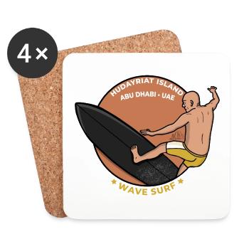 Hudayriat Island Abu Dhabi UAE Modern Wave Surf - Coasters (set of 4) - white - Front