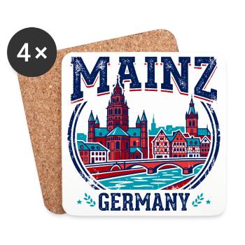 Mainz Germany Cathedral Rhine River Emblem - Untersetzer (4er-Set) - Weiß - Vorne