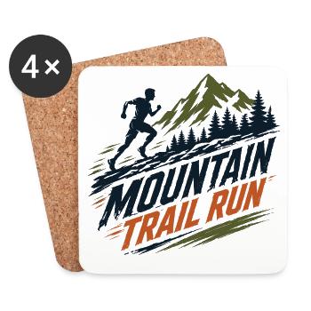 Course de montagne - Dessous de verre (lot de 4) - blanc - Devant