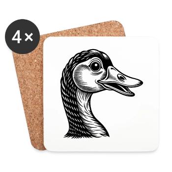 Funny goose - Coasters (set of 4) - white - Front