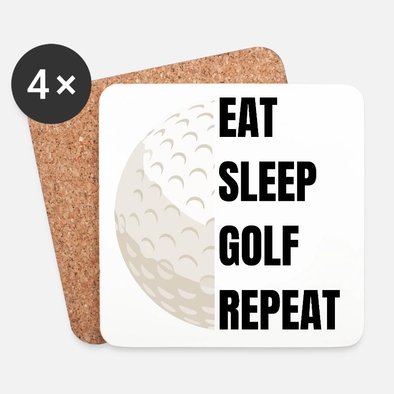 Eat Sleep Golf Repeat – Golfslogan - Untersetzer (4er-Set) - Weiß
