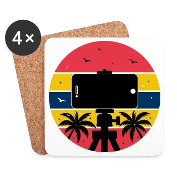 Capture Life Vibes – Tropischer Sonnenuntergangs-Schöpfer - Untersetzer (4er-Set) - Weiß - Vorne
