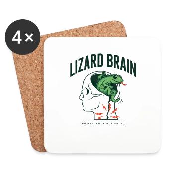 Lizard Brain Eidechse Gehirn Psychologie Profil - Untersetzer (4er-Set) - Weiß - Vorne