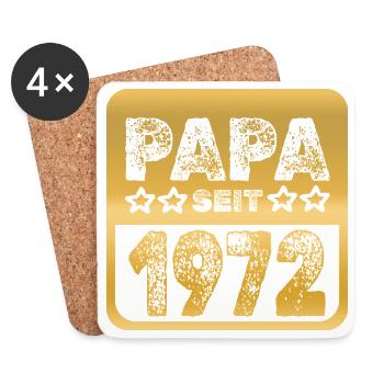 Goldenes Papa 1972 Badge - Untersetzer (4er-Set) - Weiß - Vorne