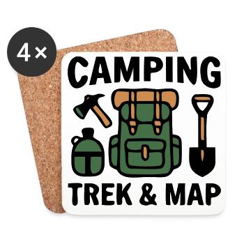 Rucksack Trekking Wandern Camping Pfadfinder - Untersetzer (4er-Set) - Weiß - Vorne