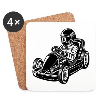 Go-Kart - Untersetzer (4er-Set) - Weiß - Vorne