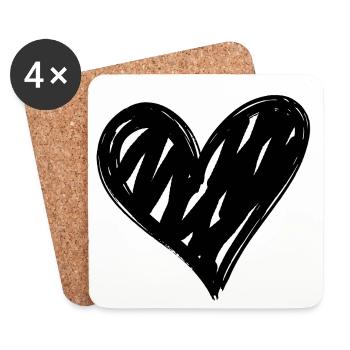 Heart - Coasters (set of 4) - white - Front