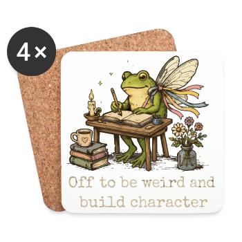 Cottagecore Fairy Frog | Motivational Quote - Coasters (set of 4) - white - Front