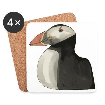 Pinguin Portrait im Malerei-Stil - Untersetzer (4er-Set) - Weiß - Vorne