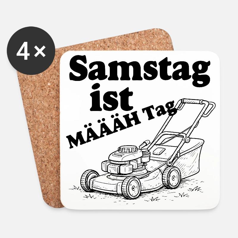 Samstag ist Määäh Tag - Untersetzer (4er-Set) - Weiß