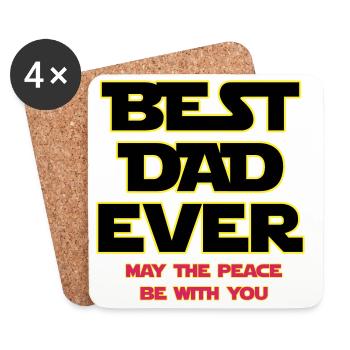 Meilleur Papa Épanouie Néon - Dessous de verre (lot de 4) - blanc - Devant