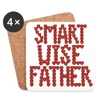 Smart wise father - Coasters (set of 4) - white - Front