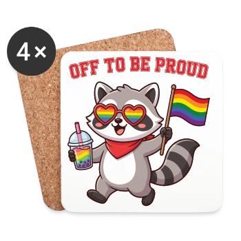 Pride Month LGBTQ - Off To Be Proud - Coasters (set of 4) - white - Front