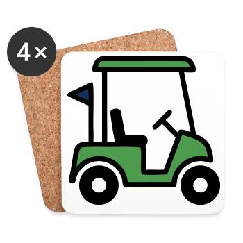 Golfcart Golfauto Golfsport Golfclub Herren - Untersetzer (4er-Set) - Weiß - Vorne