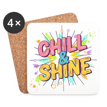 Limitierte Edition – CHILL & SHINE Blumen - Untersetzer (4er-Set) - Weiß - Vorne