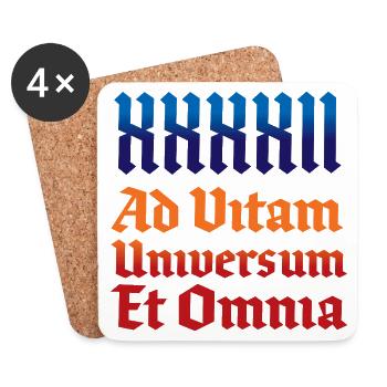 42 - The answer to Life, The Universe & Everything - Coasters (set of 4) - white - Front