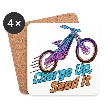 Laden auf, Neon-E-Bike schicken - Untersetzer (4er-Set) - Weiß - Vorne