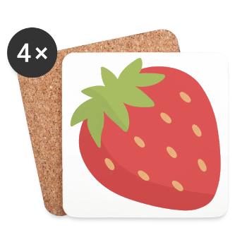 Strawberry Pop Art Charm - Coasters (set of 4) - white - Front