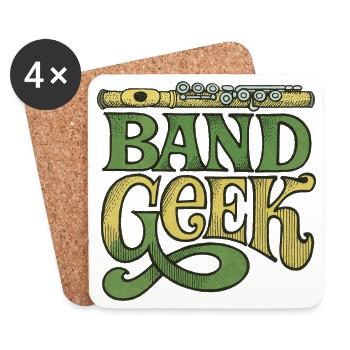 Logo vintage du groupe Geek - Dessous de verre (lot de 4) - blanc - Devant
