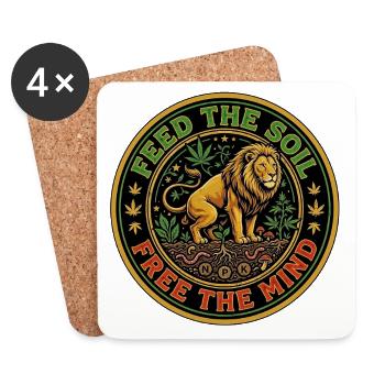 Lion Reggae Soil - Untersetzer (4er-Set) - Weiß - Vorne