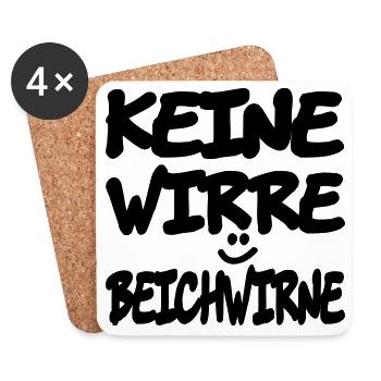 keine_wirre_beichwirne - Coasters (set of 4) - white - Front
