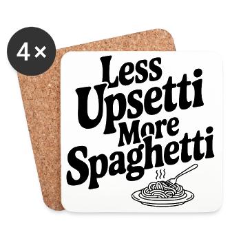 Weniger Upsetti Mehr Spaghetti - Untersetzer (4er-Set) - Weiß - Vorne